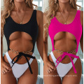 Drop Shipping Compression Custom Logo Women Bikini Beach Sexy Two Pieces Sleeve Swimwear